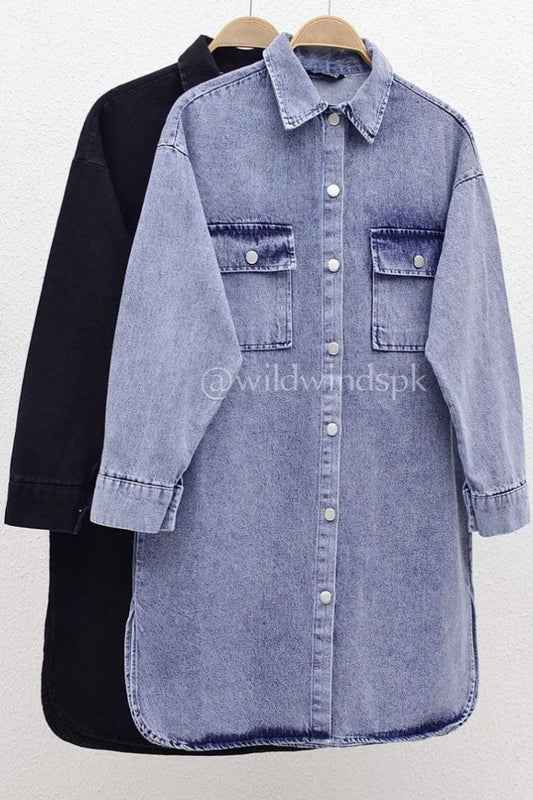 Denim  over sized  shirts