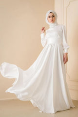 Ivory silk dress